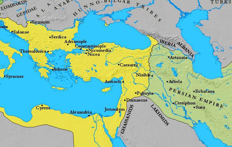 Map of Roman and Persian empires